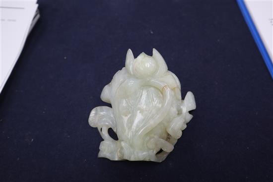 A bowenite jade lotus brushwasher